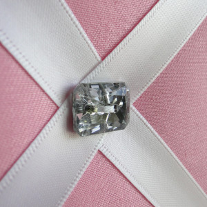 Close up view of Soft Pink fabric memo board with diamante button option